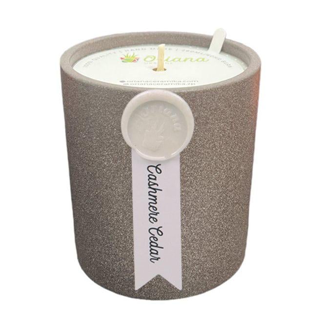 Ароматическая свеча Flora Cashmere Cedar соевая в керамическом кашпо крошка (10961)