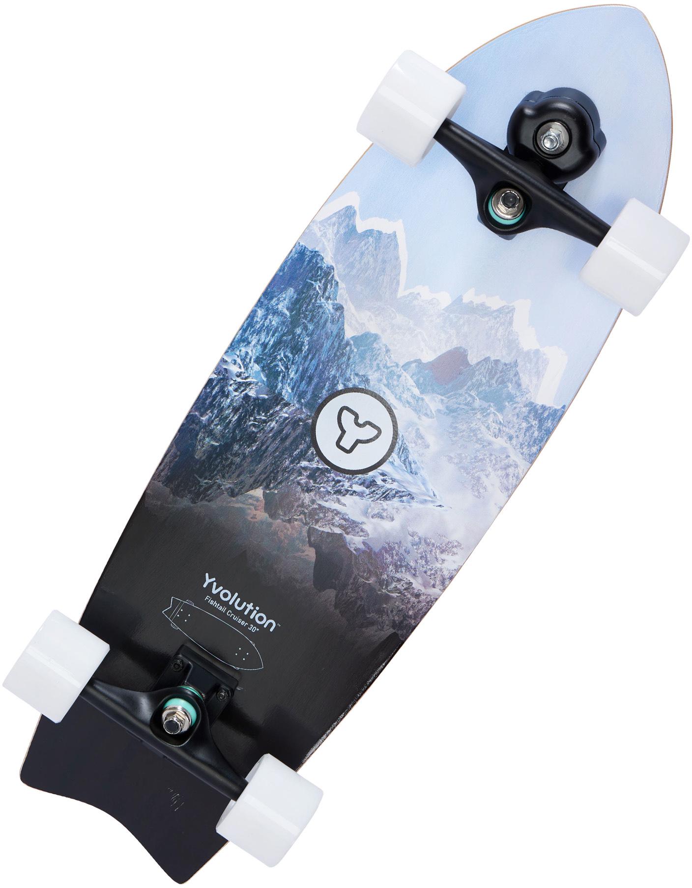Скейтборд Yvolution Fishtail Cruiser максимальне навантаження 80 кг Синій (YS48B2)