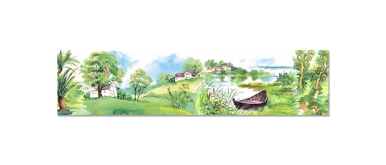 Наклейка виниловая на кухню Zatarga Зеленая Река Акварель 600х2500 мм (1294193349)