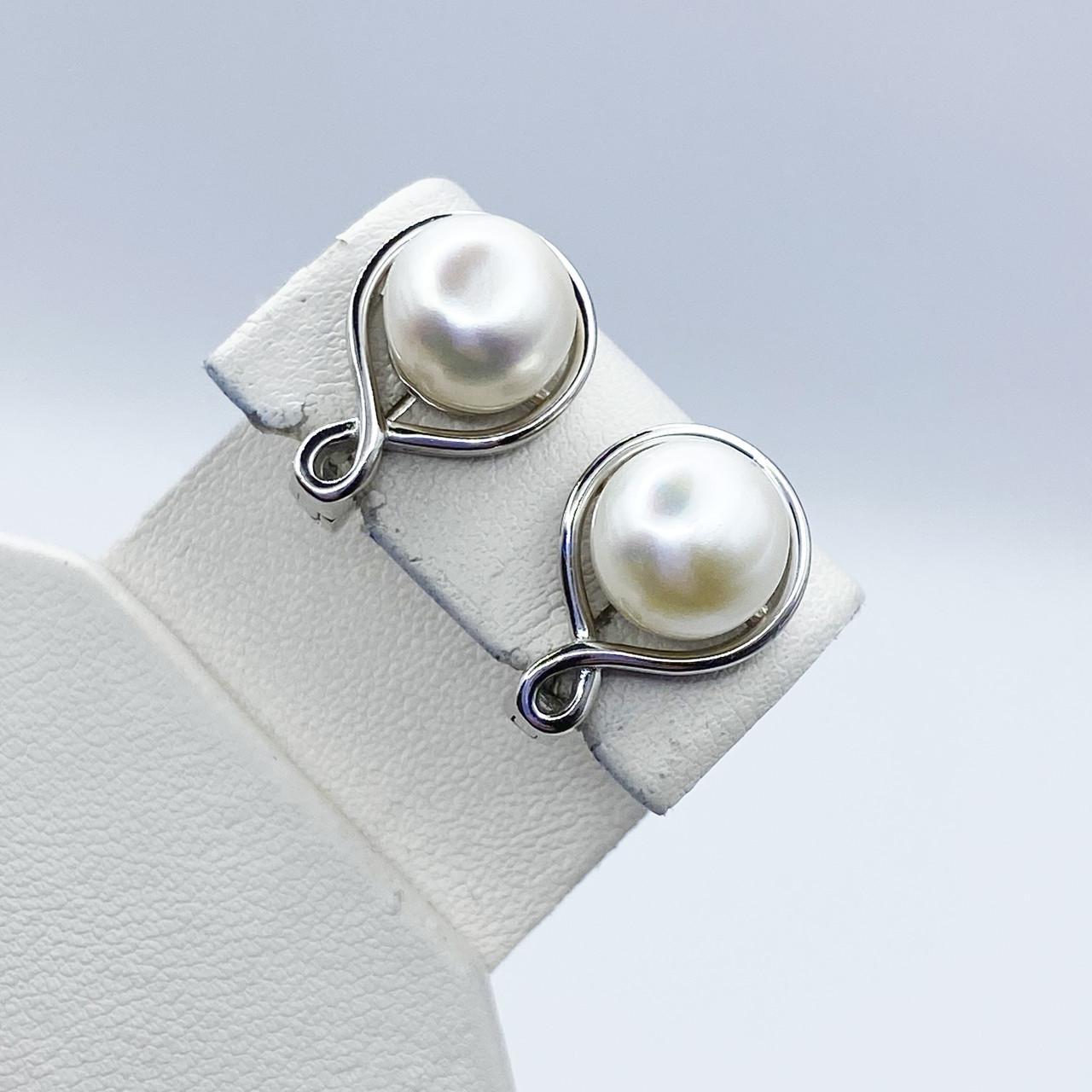 Серьги серебряные с жемчугом 6,41 г (2335902517)