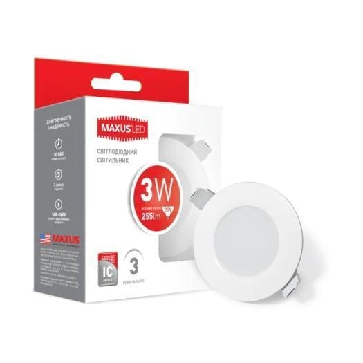 Точечный светильник врезной светодиодный Maxus SDL 3W 4100K (1-SDL-011-01)