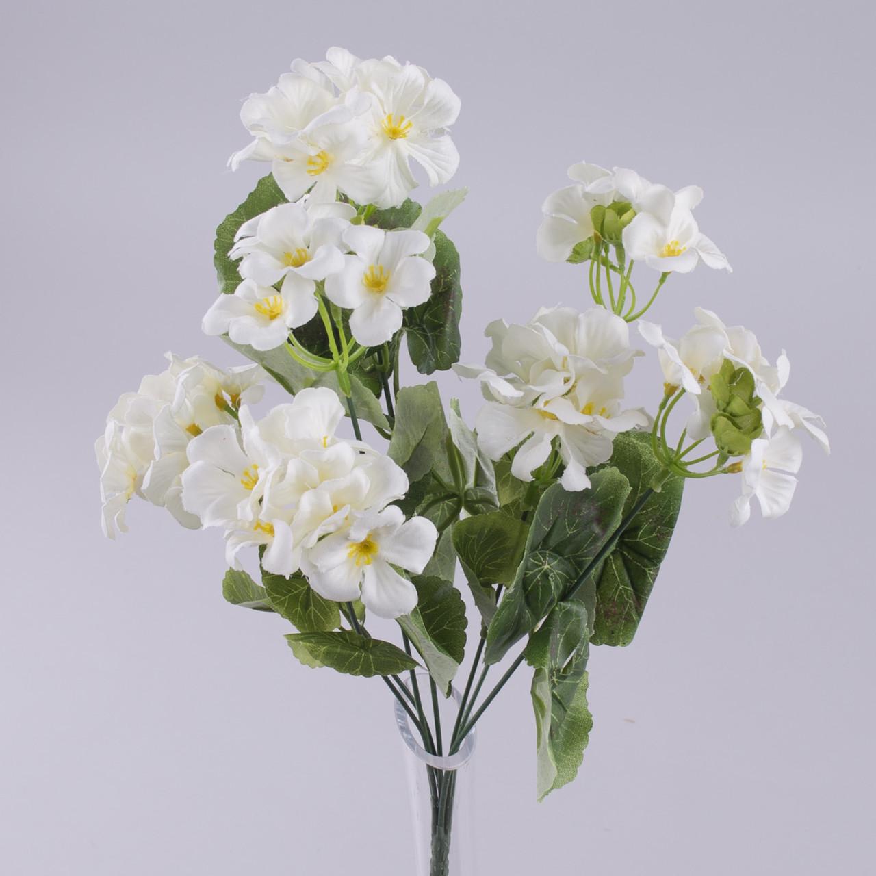 Искусственные цветы Букет искусственной пеларгонии малый Белый (5035-2)