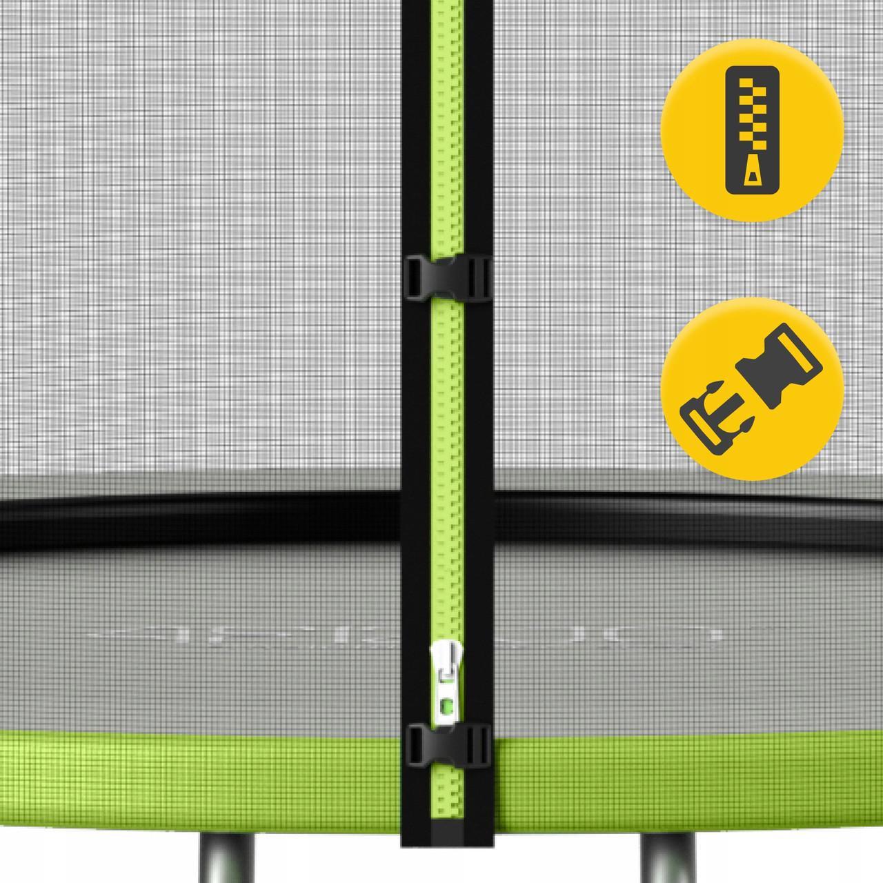 Батут із зовнішньою сіткою 4FIZJO Classic 12FT 374 см Black/Green (P-5907739312914) - фото 4