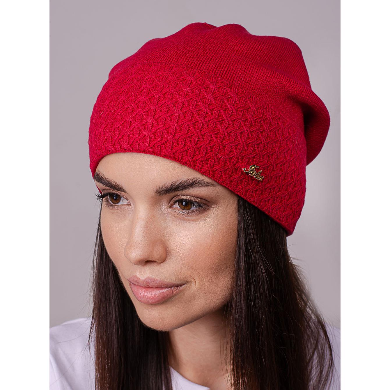 Шапка женская Leks ПОЕЗИЯ шерстяная утепленная флисом с узором на отвороте сзади сцепленная one size Красный (258456) - фото 1 Шапка женская Leks ПОЕЗИЯ шерстяная утепленная флисом с узором на отвороте сзади сцепленная one size Красный (258456) - фото 1