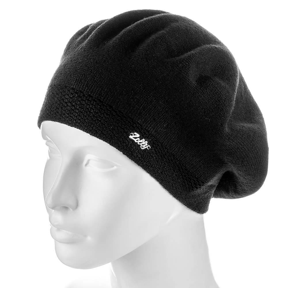 Берет женский Zolly ZH180 на ножке двойной тонкой вязки Черный