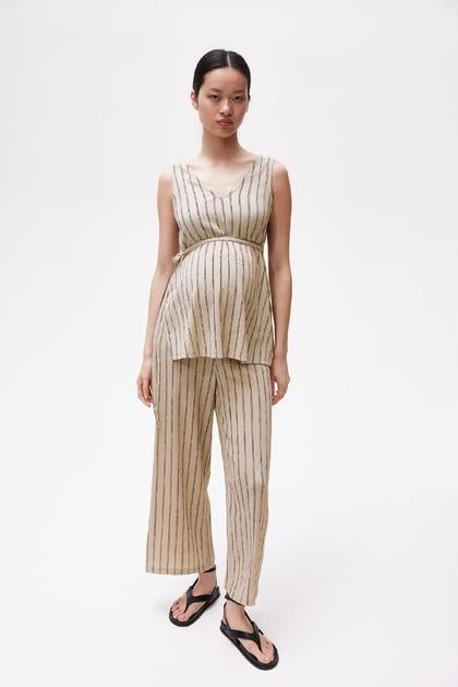 Брюки H&M у смужку S Бежевий (1225899П)