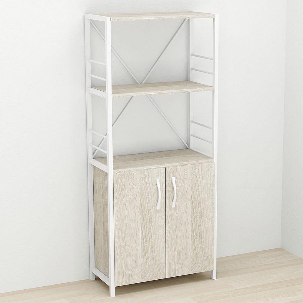 Этажерка Ferrum-decor 3/60 Коннект с тумбой 144x60x28 см Белый/Сонома (FRD-104452)