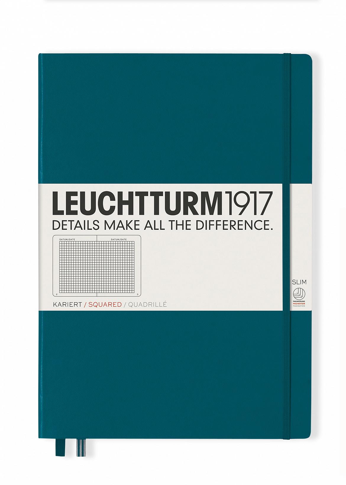 Блокнот Leuchtturm1917 Master Slim A4+ клітинка Тихоокеанський зелений (359789)