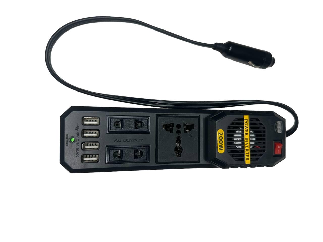 Инвертор автомобильный BYGD 200W DC 12 В/220 В 4 USB/универсальная розетка (34635748458)