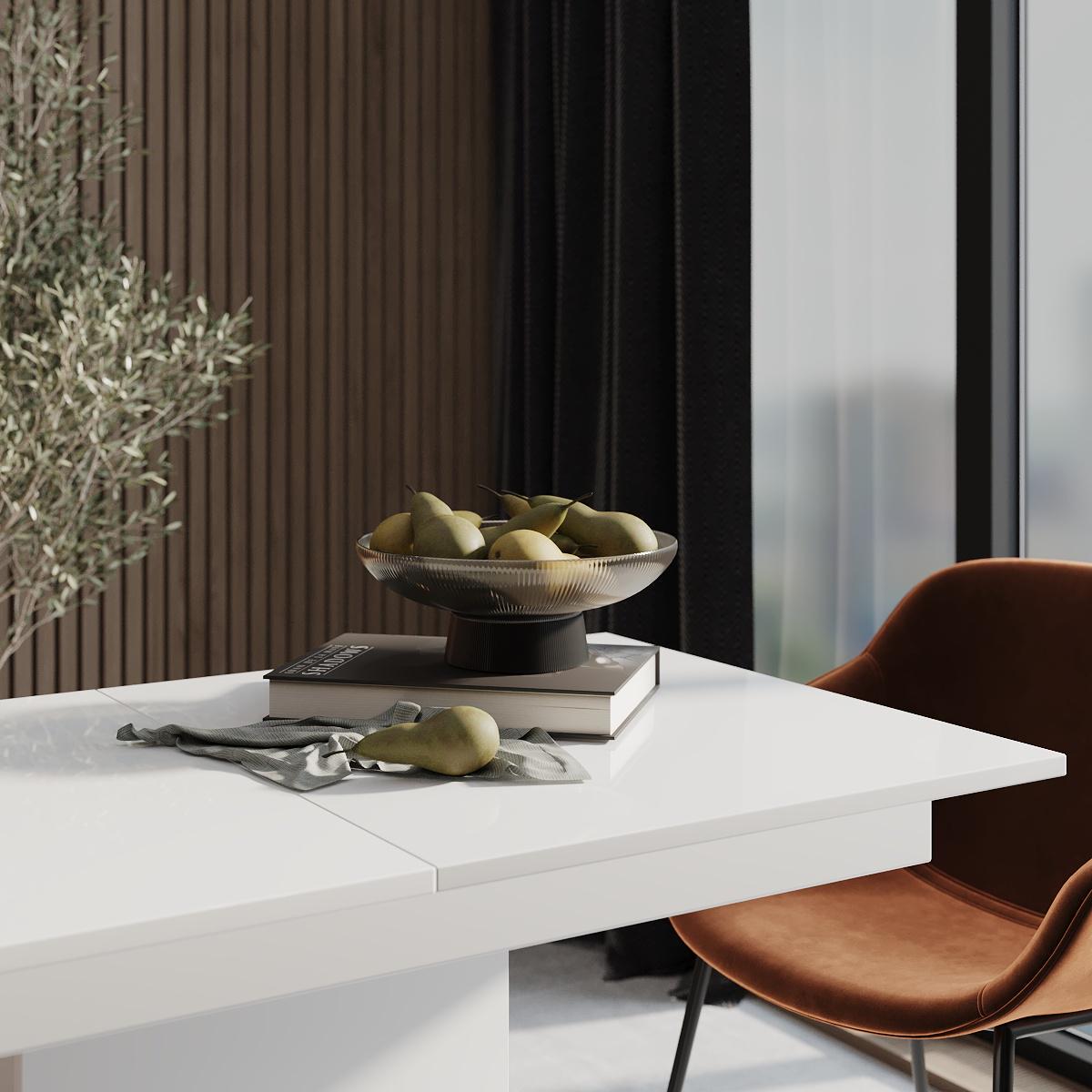 Обеденный стол-трансформер Boston M 1200х690х750 мм Белый бриллиант/Белый МДФ (GATB12011617000) - фото 5 Обеденный стол-трансформер Boston M 1200х690х750 мм Белый бриллиант/Белый МДФ (GATB12011617000) - фото 5