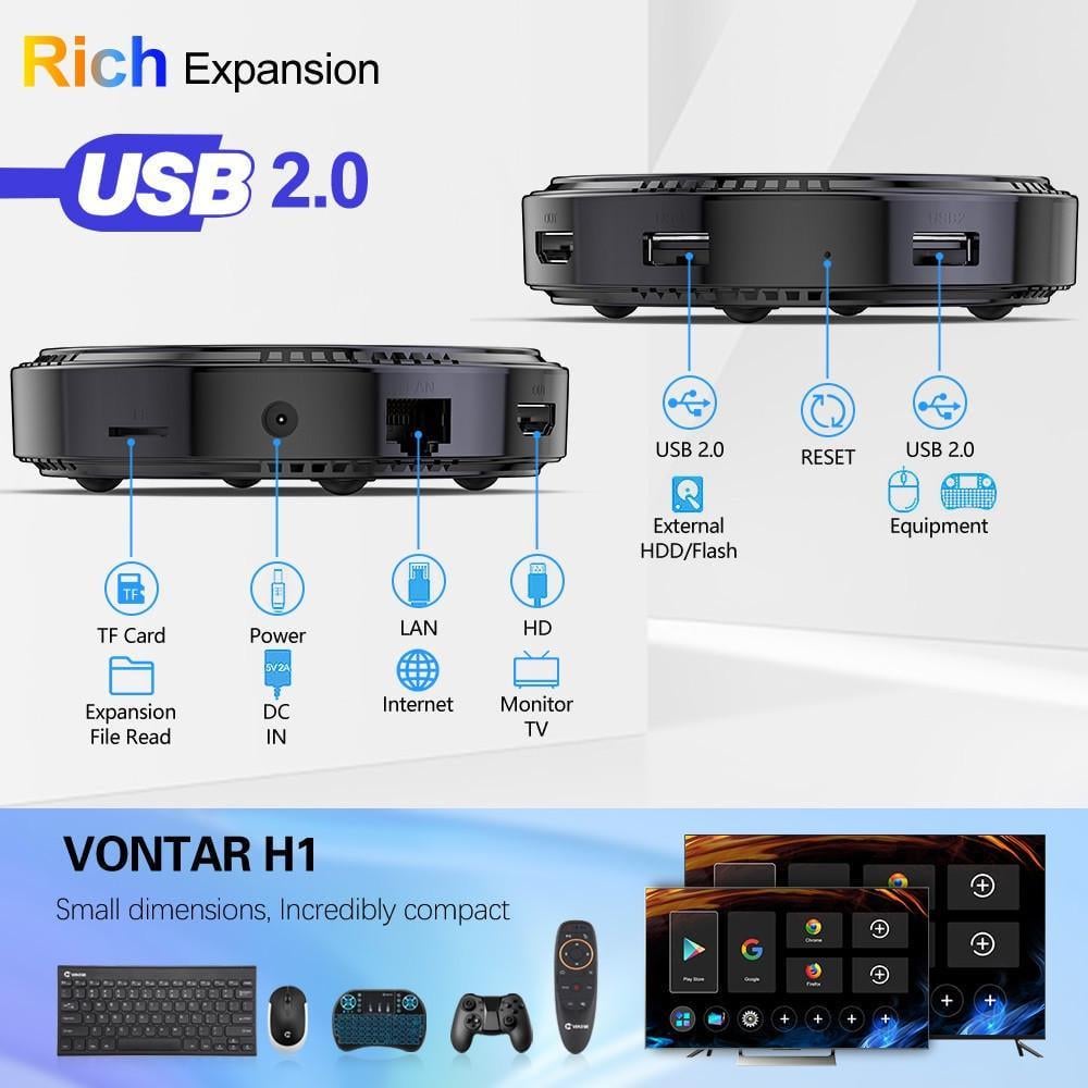 Смарт ТВ приставка VONTAR H1 4/32 Android 12 Smart TV - фото 8