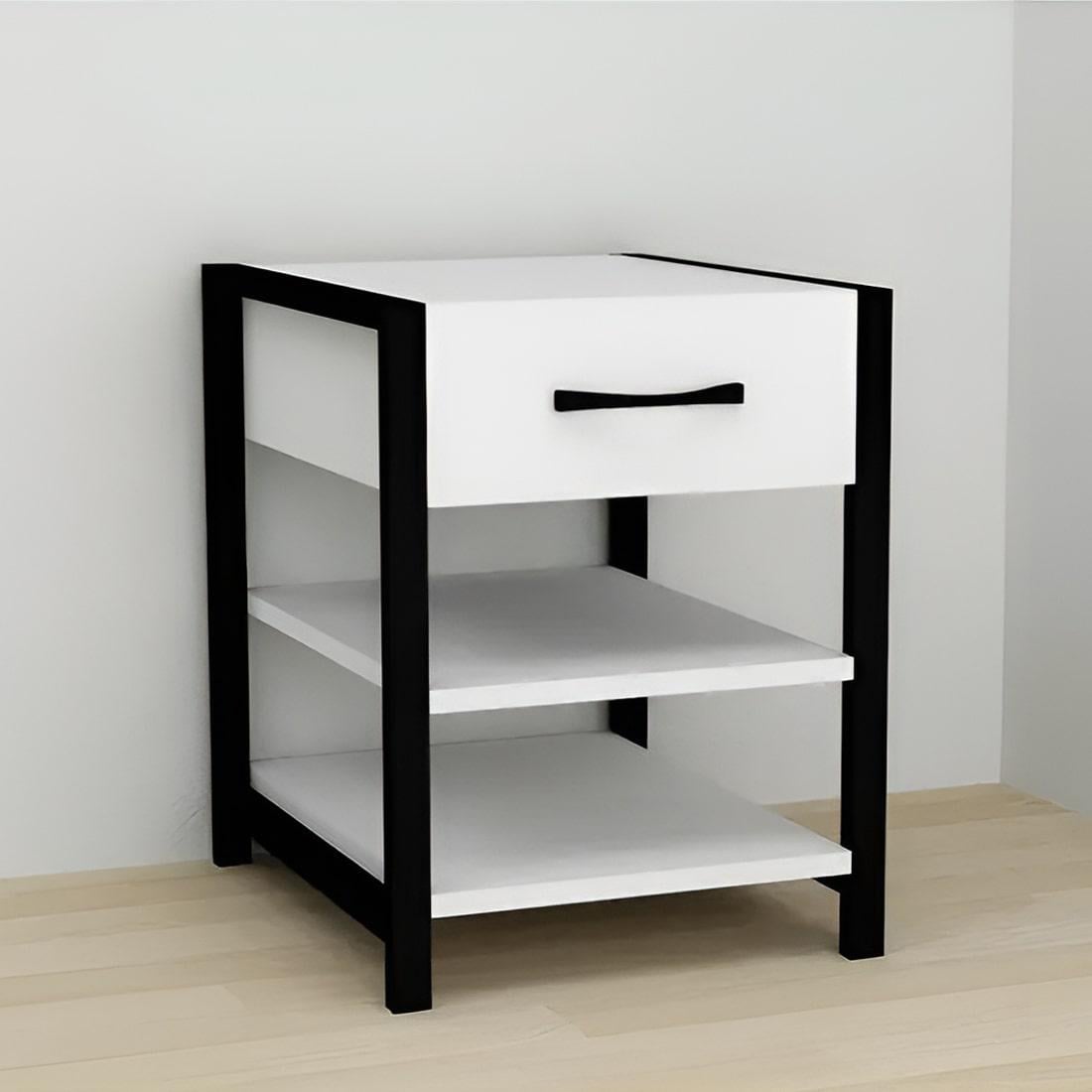 Тумба универсальная Ferrum-decor Вивьен 1/2 ДСП 16 мм 50x41x40 см Черный/Белый (FRD-104121)