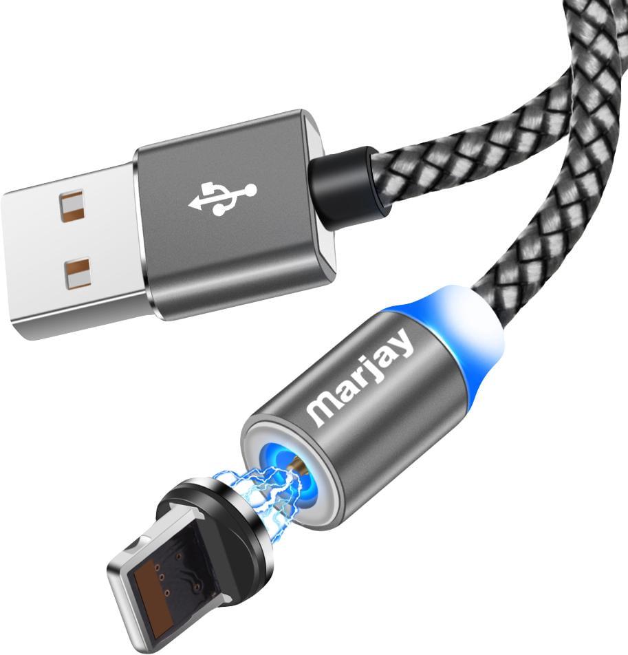 Кабель магнитный Marjay USB и магнитный переходник Lightning 2 м Gray (12033)