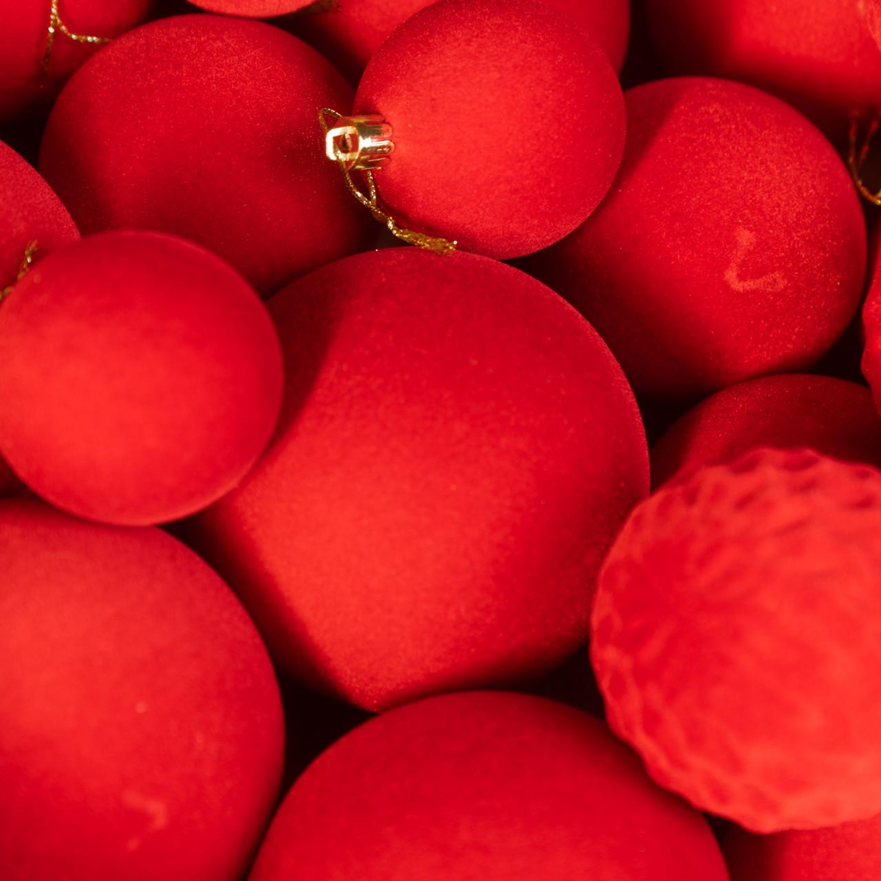 Кулі новорічні оксамитові Червоний (2765837168) - фото 2
