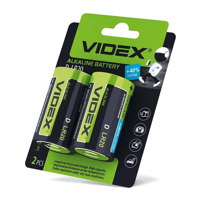 Батарейка щелочная Videx LR2O D (22529/ LR2O/D 2pcs BC)