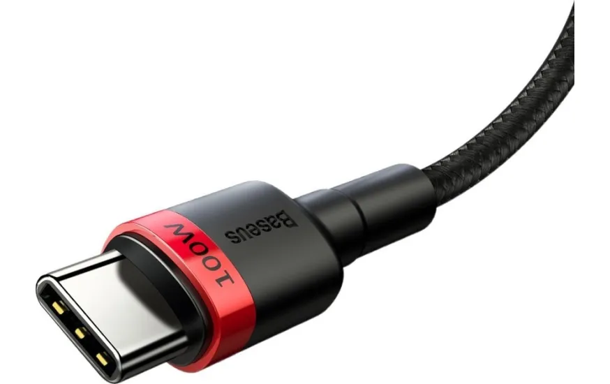 Кабель швидка зарядка 100W Baseus Cafule PD2.0 USB Type C-Type C 1 м Чорний/Червоний (23373337) - фото 4