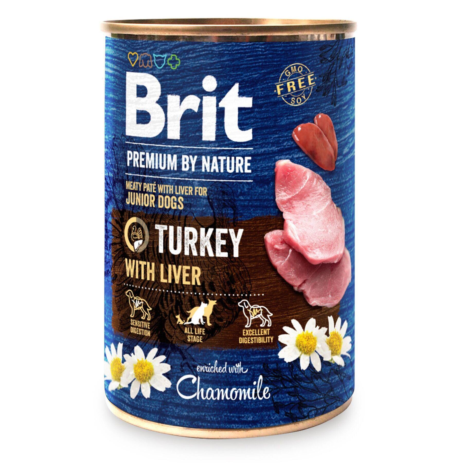 Влажный корм Brit Premium by Nature Turkey with Liver с индейкой и печенью 400 г