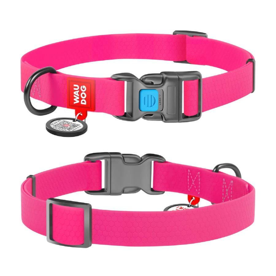 Ошейник для собак водостойкий Waudog Waterproof c QR-паспортом пластиковая пряжка-фастекс S 15 мм 23-35 см