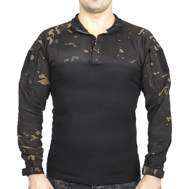 Сорочка убокс Pave Hawk PLY-11 Camouflage Black 2XL чоловіча з кишенями на рукавах taktical