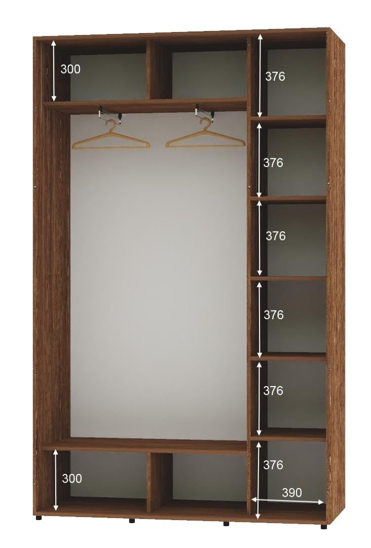 Шкаф-купе двухдверный Алекса ДСП 160х45х240 см Дуб винтаж - фото 2 Шкаф-купе двухдверный Алекса ДСП 160х45х240 см Дуб винтаж - фото 2