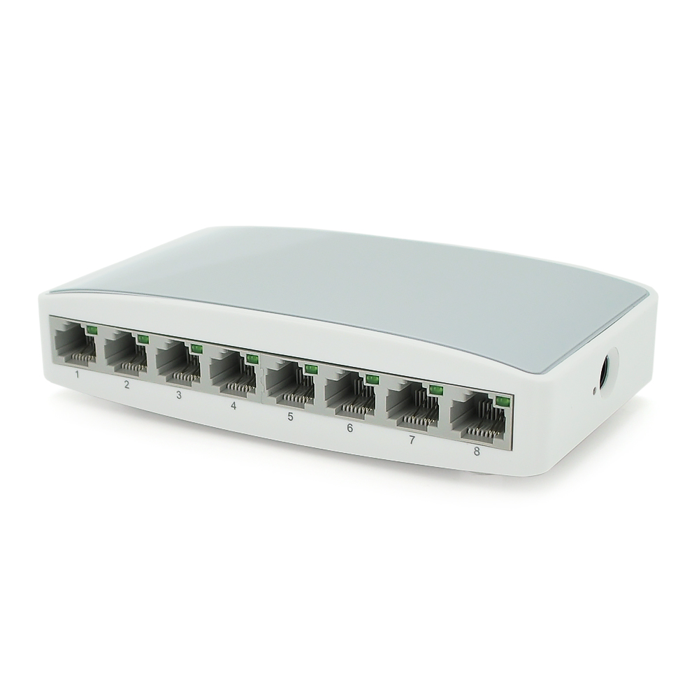 Комутатор Ethernet ONV-H1008S пластиковий корпус 8х100 Мб портів 5В 1Аг 140х78х32 (DR012357) - фото 1