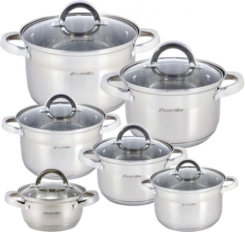 Набір кухонного посуду Kamille Mystery з кришками 6 шт.