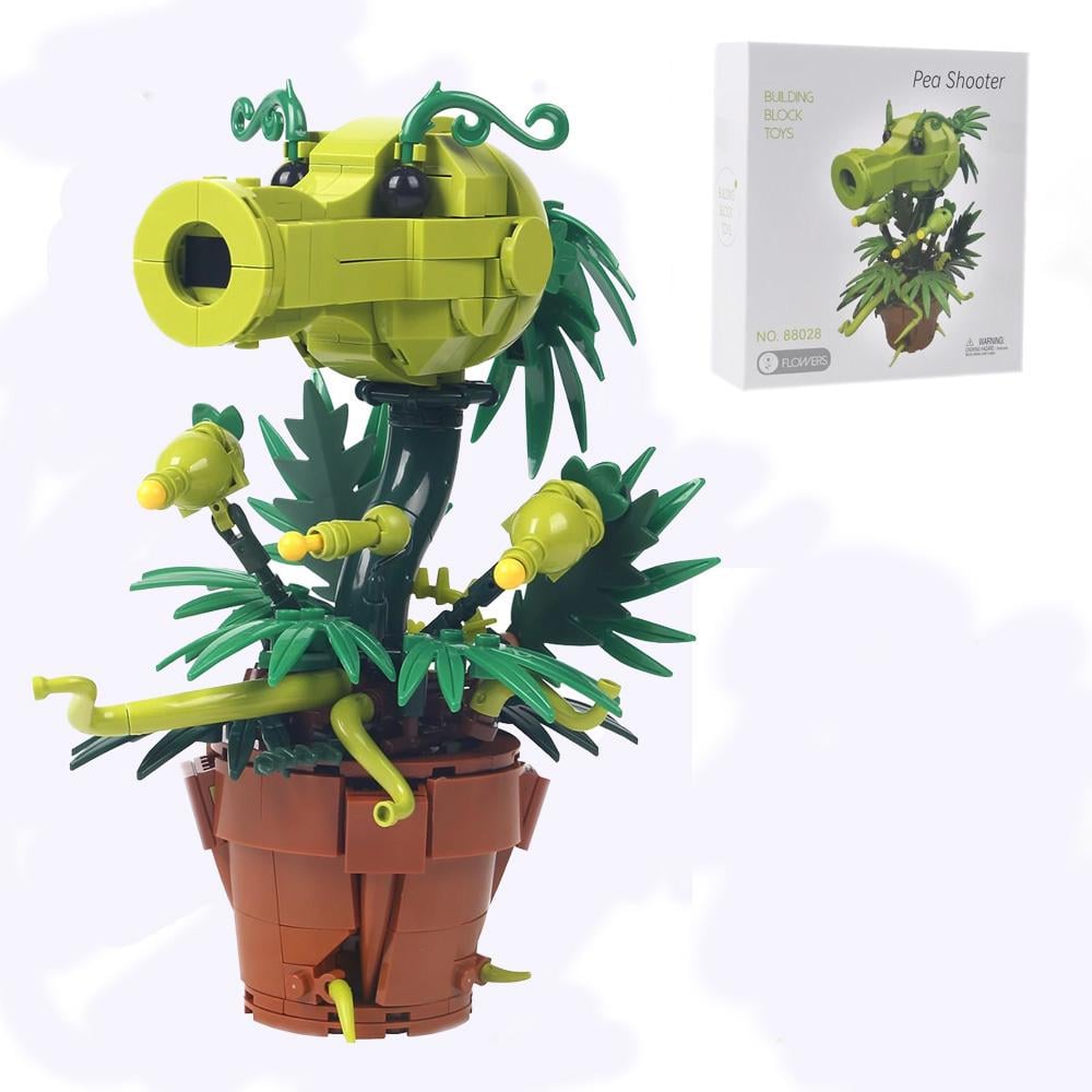 Конструктор цветы Peashooter Горохострел-цветок букет растение из игры Plants vs. Zombies (31773972)
