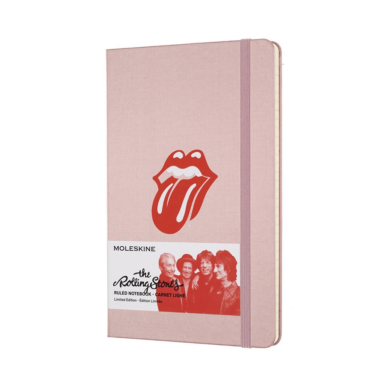 Блокнот Moleskine Limited Rolling Stones средний 13х21 см 240 страниц линейка канва Розовый (8058341710883)