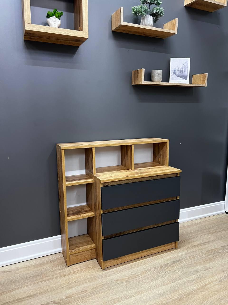 Комод Дженіфер 800х800х340 мм Дуб Аппалачі/Антрацитовий - фото 2 Комод Дженіфер 800х800х340 мм Дуб Аппалачі/Антрацитовий - фото 2