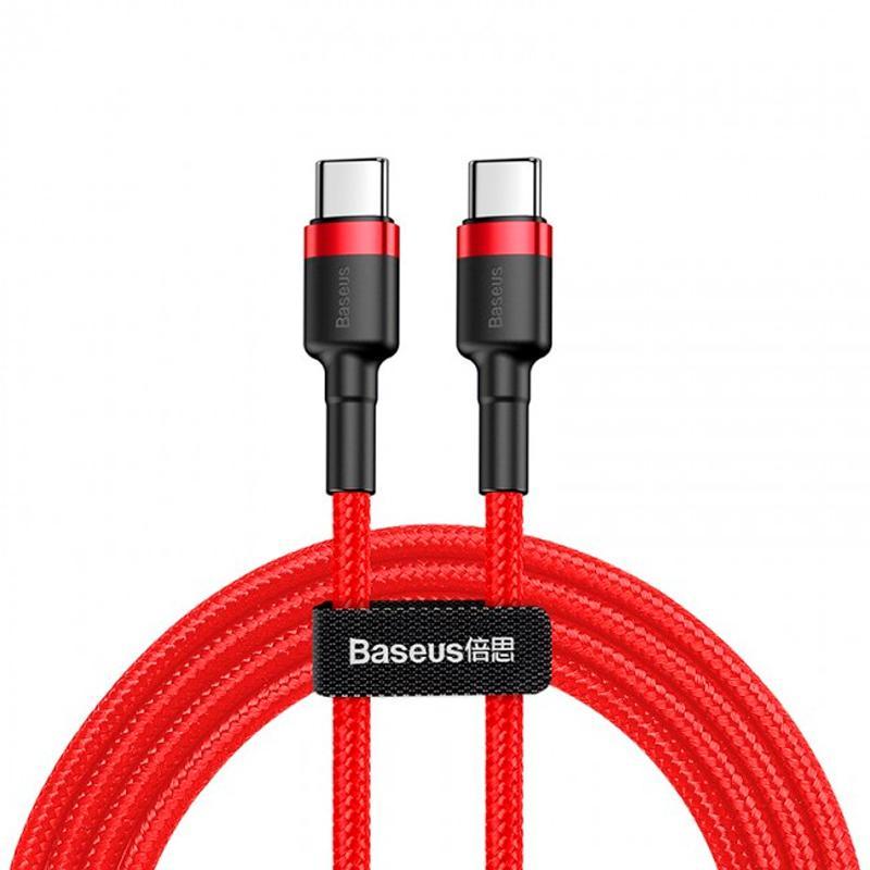 Кабель Baseus CATKLF-G09 Cafule Cable Type-C to Type-C 20V 3A 1 м Red - фото 2