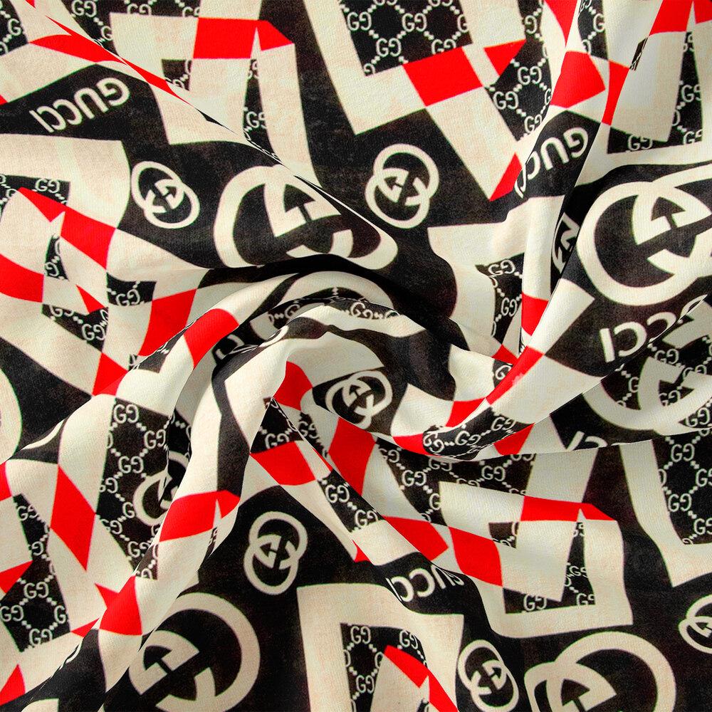 Ткань плательная вискоза штапель Бренди 115 гр/м2 GG чорний молоко