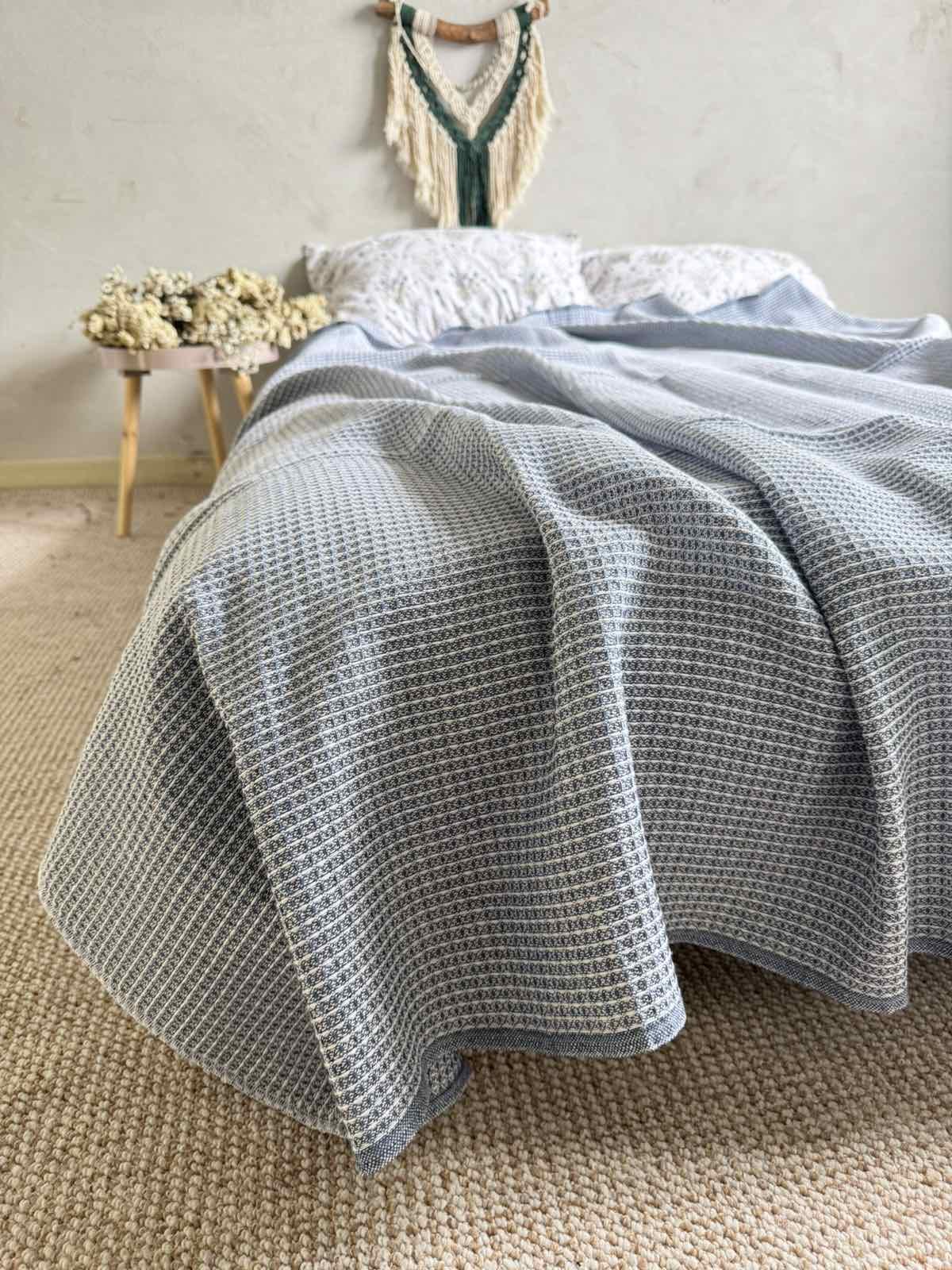 Простынь вафельная ZEINTEX хлопчатобумажная 200х220 см Синий (26417216) - фото 10 Простынь вафельная ZEINTEX хлопчатобумажная 200х220 см Синий (26417216) - фото 10