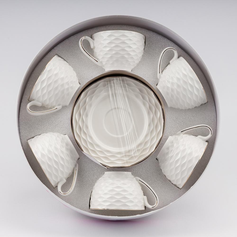 Набір чашок з блюдцями Венеційські хвилі 230 мл на 6 персон (90904)