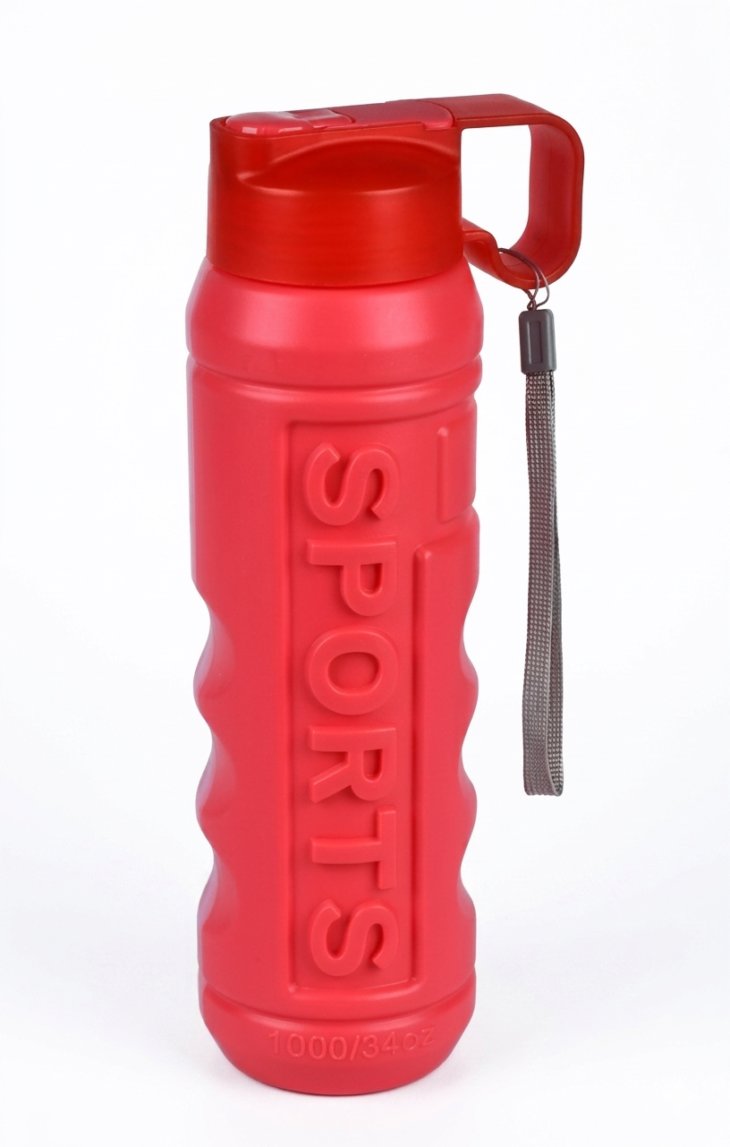 Пляшка-поїлка пластикова Stenson Sports з ремінцем 1 л Red (31037)