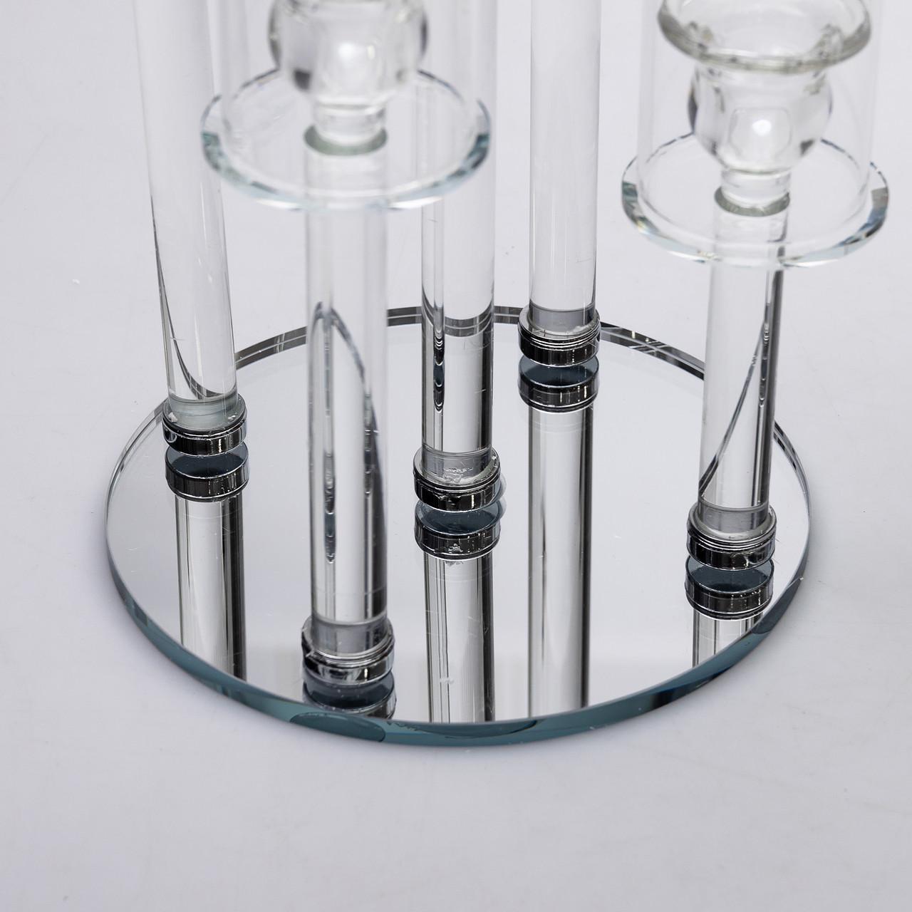 Подсвечник декоративный на 5 свечей стеклянный h 72,5 см (HP-4-64) - фото 4 Подсвечник декоративный на 5 свечей стеклянный h 72,5 см (HP-4-64) - фото 4