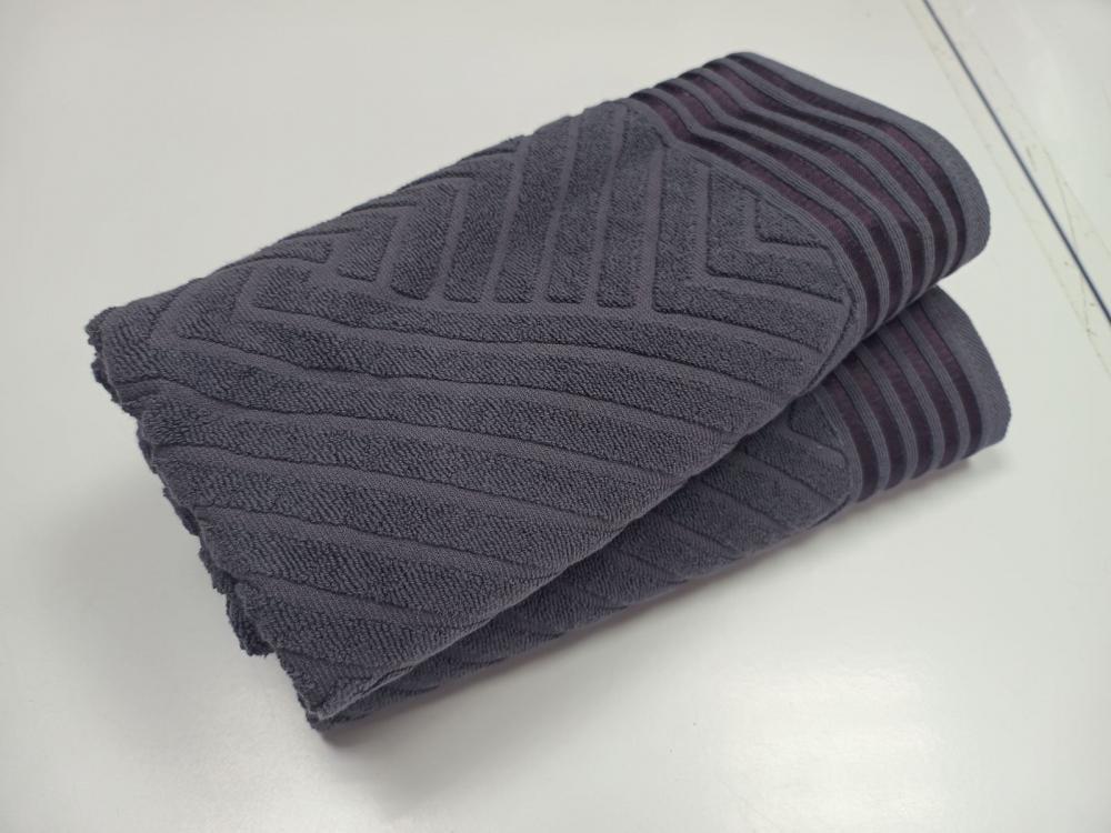 Набор махровых полотенец для ванной LUX COTTON YENI 70x140/50x90 см 2 шт. Темно-синий (13004)