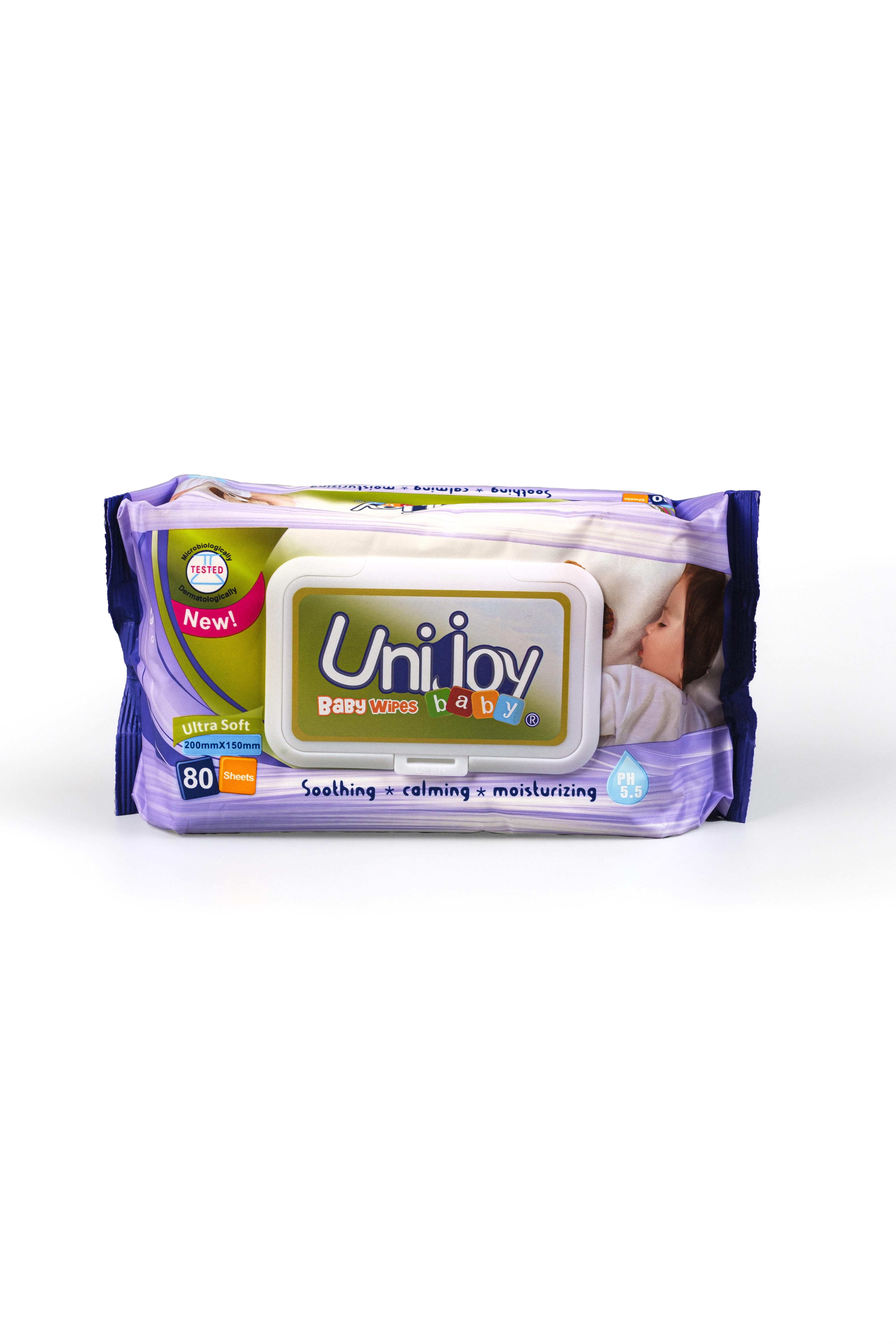 Вологі серветки дитячі UNIJOY без спирту PH 5,5 80 шт. (12857686)
