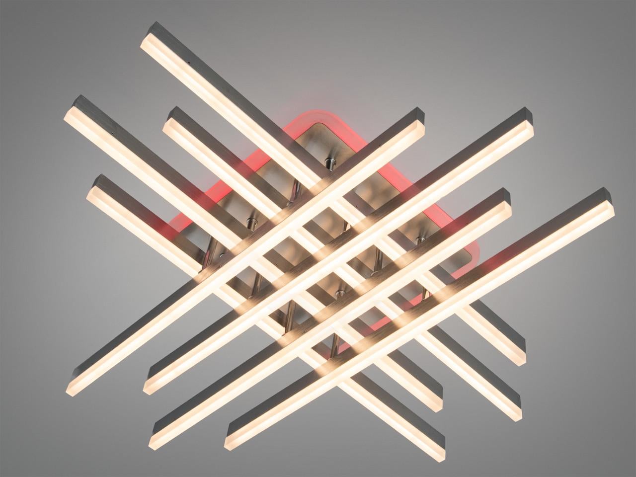 Люстра светодиодная 7012NEW HR LED 3color dimmer с димером и пультом 136 Вт Хром матовый (2957216527)