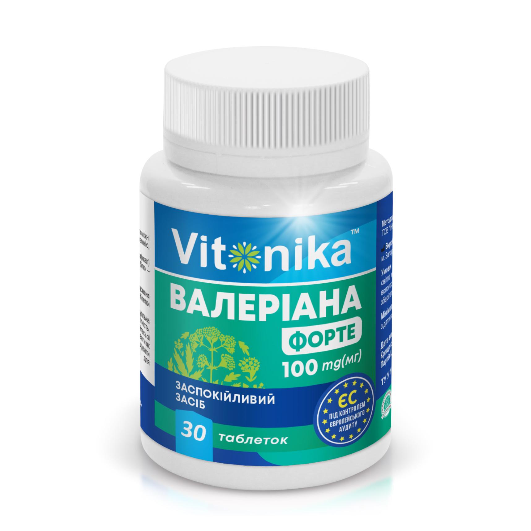 Валериана Vitonika 100 мг 30 таблеток