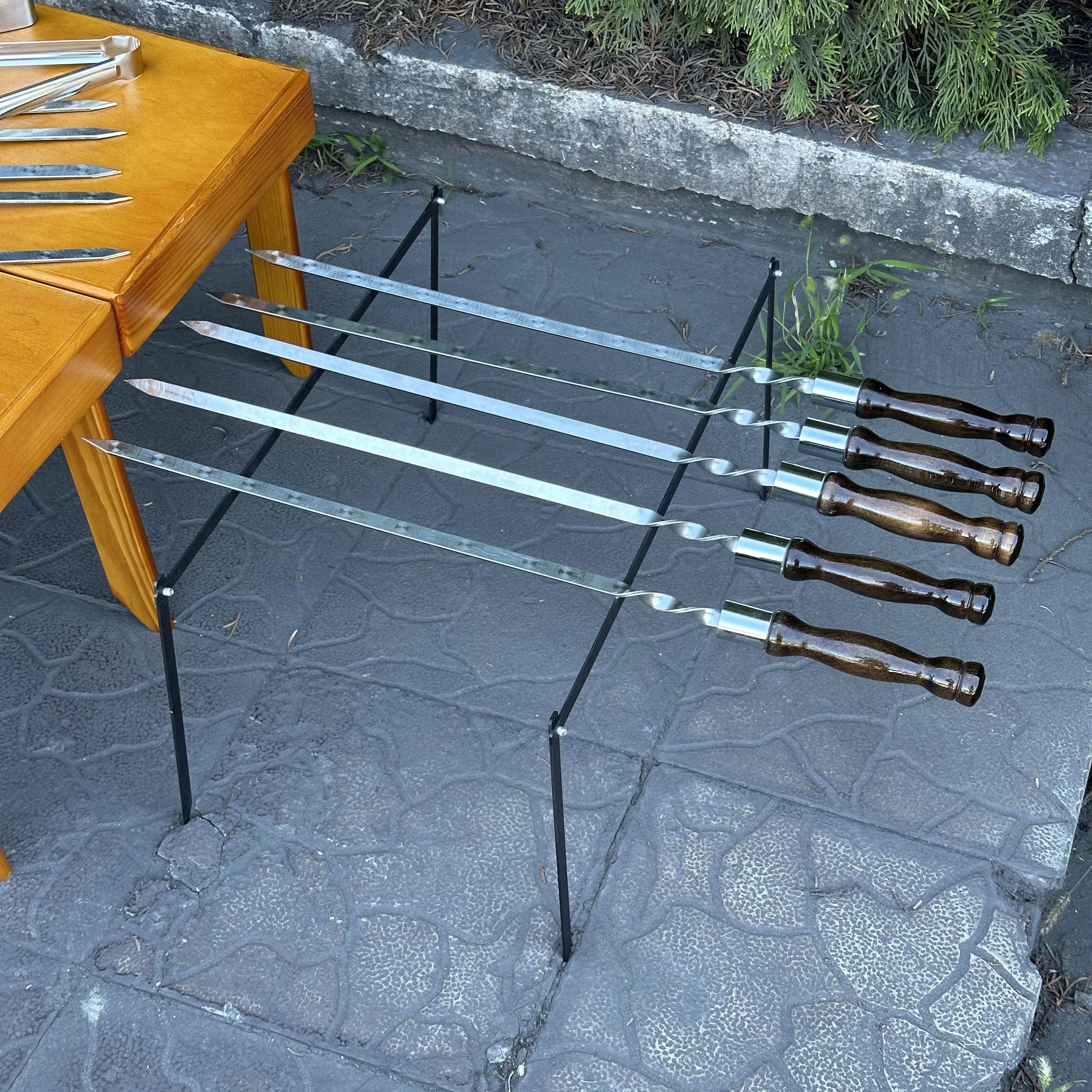 Подарунковий набір шампурів Mzavod Пікнік із нержавіючої сталі в дерев’яному кейсі-стілі 680x300x110 мм (136-17-1191510000808) - фото 12 Подарунковий набір шампурів Mzavod Пікнік із нержавіючої сталі в дерев’яному кейсі-стілі 680x300x110 мм (136-17-1191510000808) - фото 12