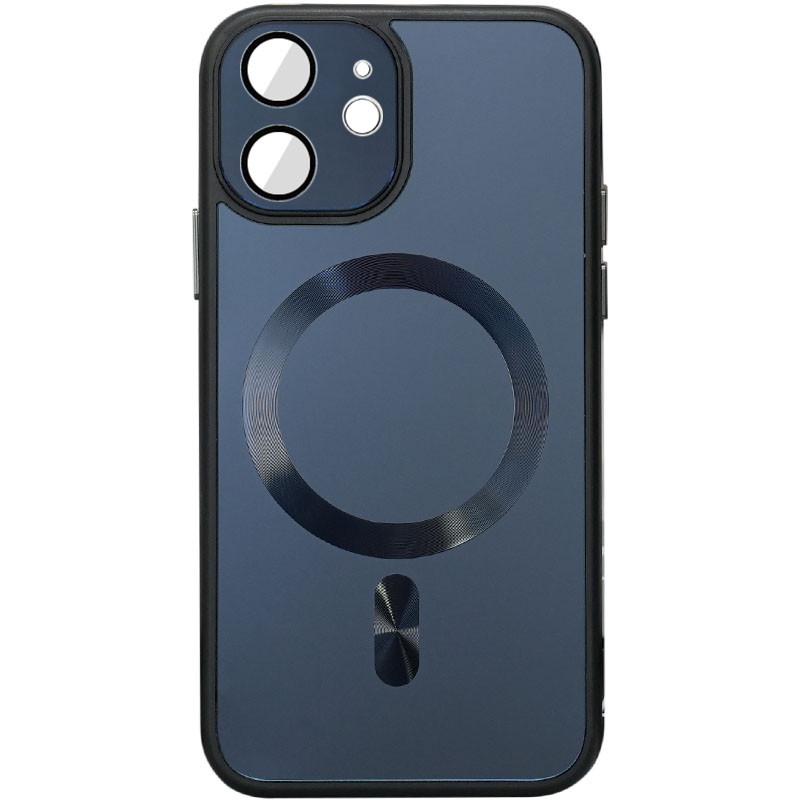 Противоударный Чехол TPU+Glass Sapphire Midnight with MagSafe для Apple iPhone 12 (6.1") Черный / Black