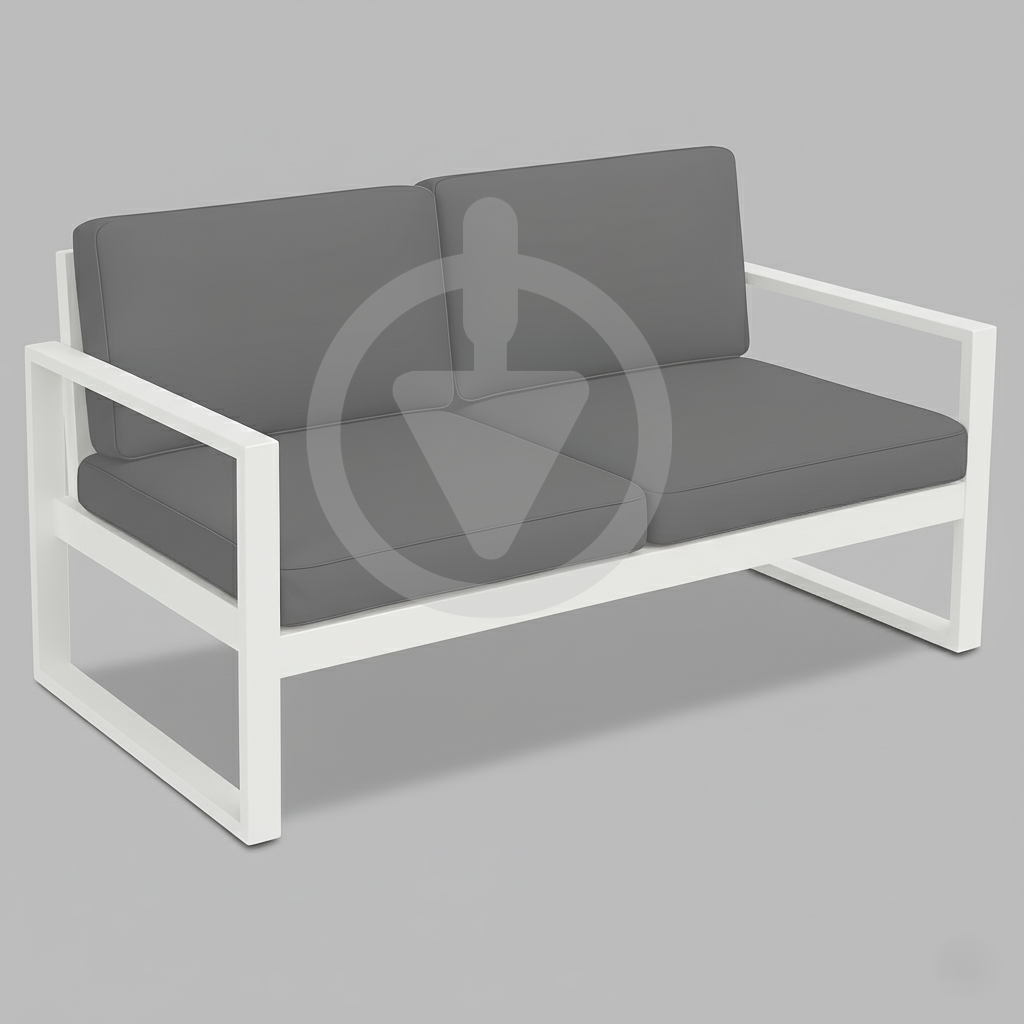 Диван металевий AVVS tech Бостон вуличний лофт з підлокітниками оксфорд 160 см Світло-сірий/Білий (30067116) - фото 1