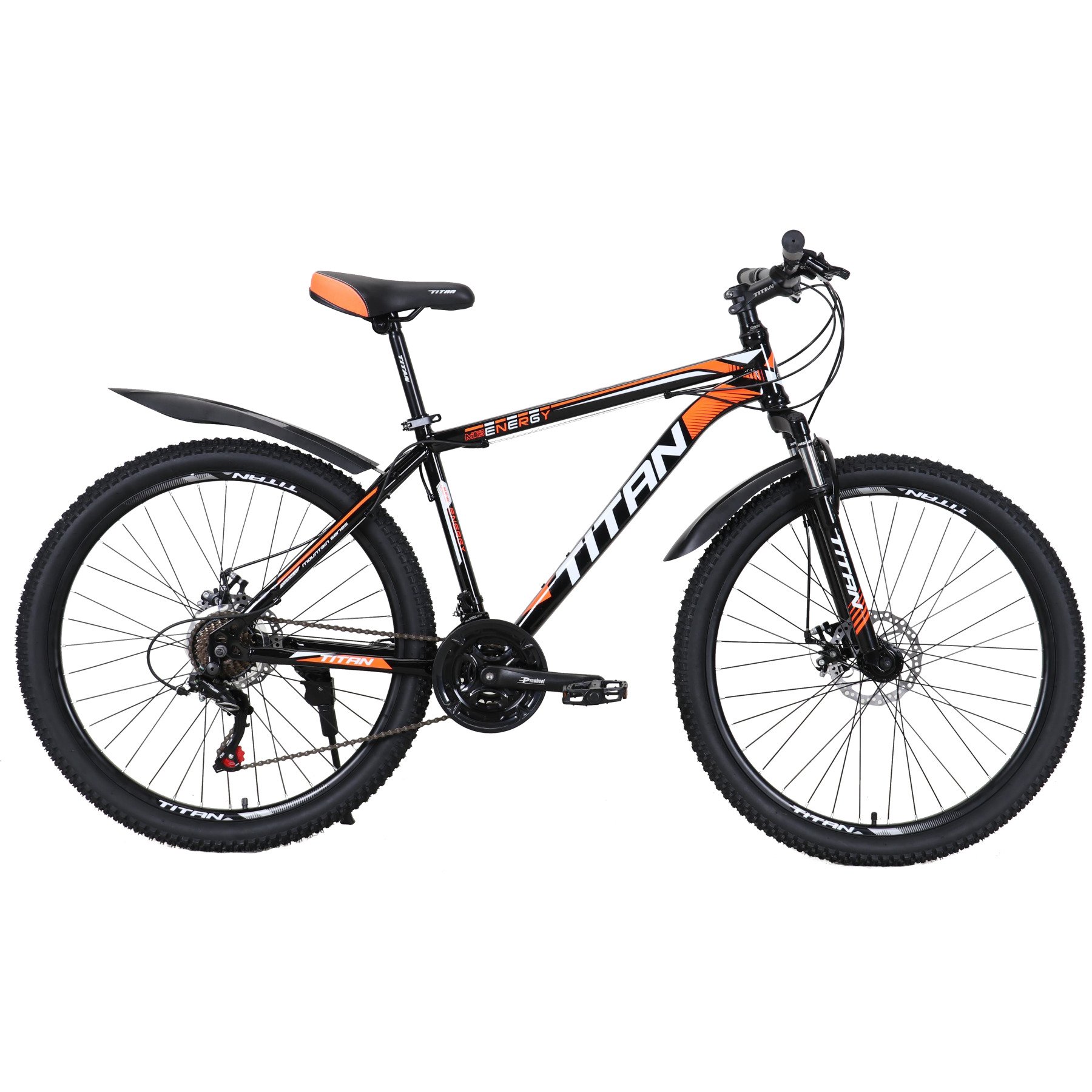 Велосипед гірський Titan Energy 27,5" 17" Чорний/Помаранчевий (80bae736 ...