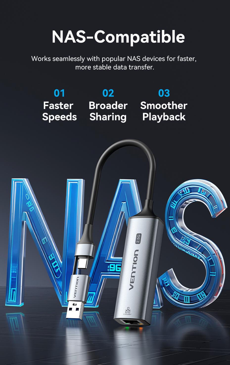 Адаптер сетевой Vention 2.5 гбит/с 0.15 м Серый (CFUHB) - фото 12