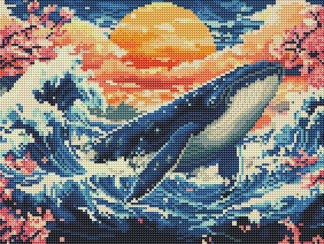 Алмазная мозаика Brushme Синий кит 30x40 см (DBS54202)