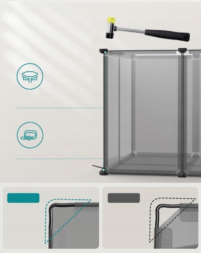 Вольєр для вигулу дрібних тварин 12x63x42 см - фото 4