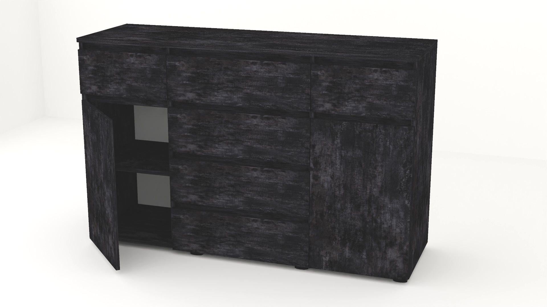 Комод Алекса СН-242/38 140х38х90 см Бетон темный