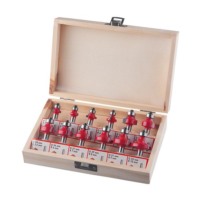 Набор фрезерных фрез Intertool HT-0077 12 шт. в кейсе