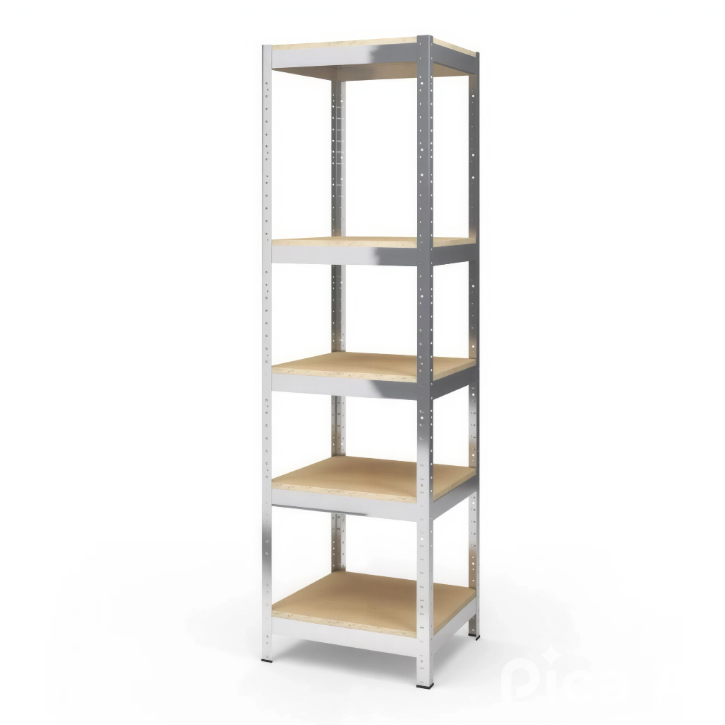 Стеллаж металлический БОНА-ПРО 240x40x30 см 5 полок ДСП 10 мм Цинк (42507)