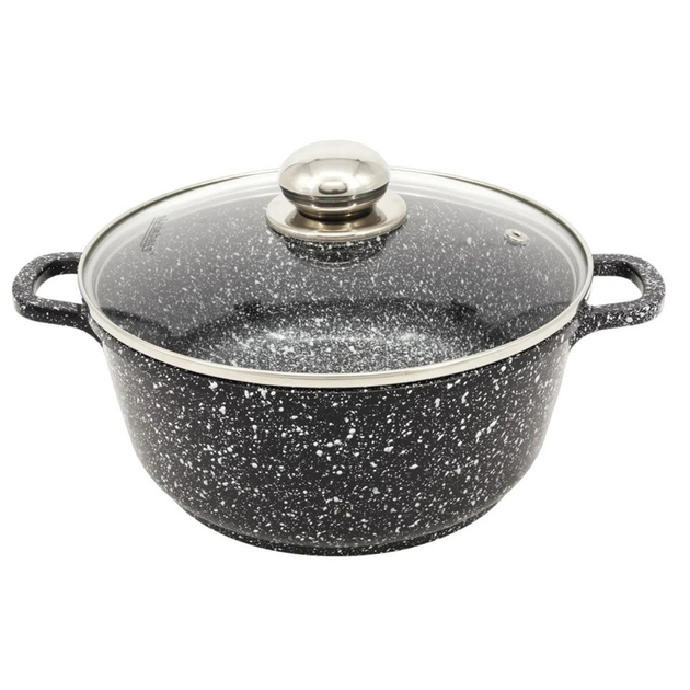 Кастрюля-котел Styleberg ST-3019 1,6 л с антипригарным гранитным покрытием и стеклянной крышкой 18 см (ML-05235) - фото 1